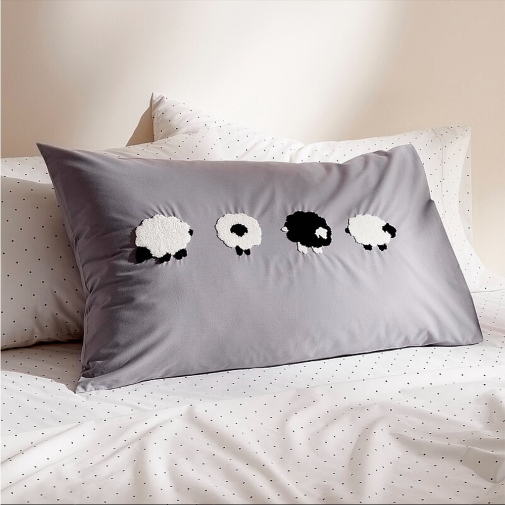 Gray Sheep Pattern Pillowcase